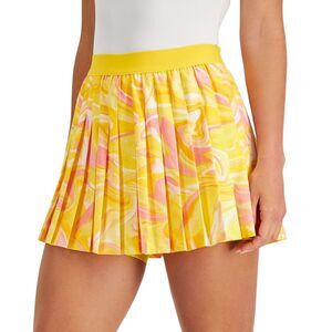 ID IDEOLOGY Yellow Whirl Print Pleated Golf Skorts Womens X-Large